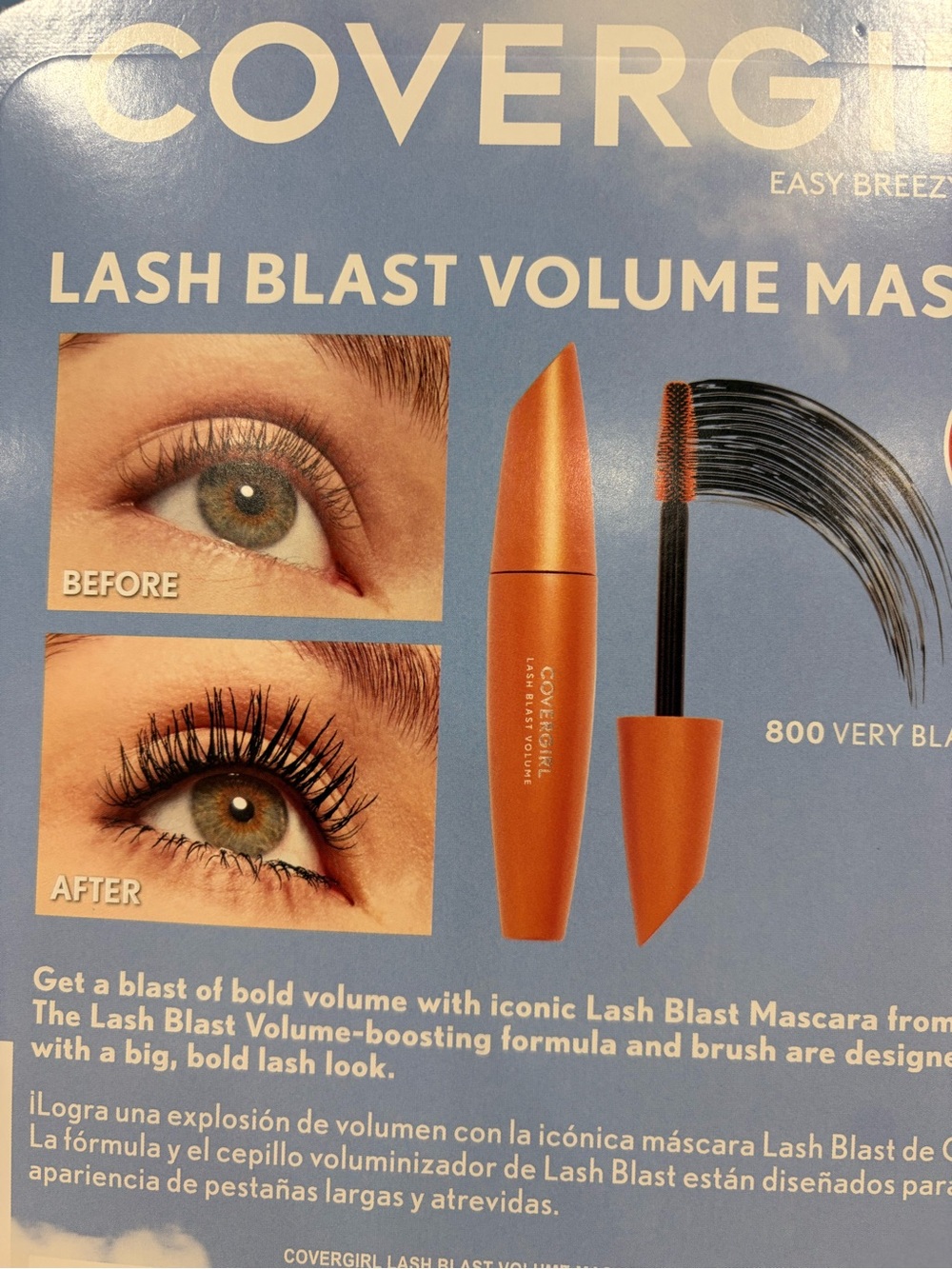 Covergirl Lash Blast Volume 10X Very Black 800 Mascara, 3 PACK 0.44 Fl/ Oz Each. - Picture 5 of 5